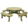 Swedish Redwood 8 Seat Round Picnic Bench - 2